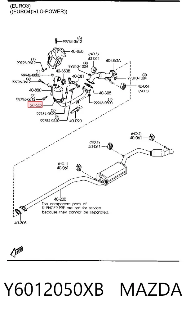 Konwerter-katalizator Y6012050XB Mazda