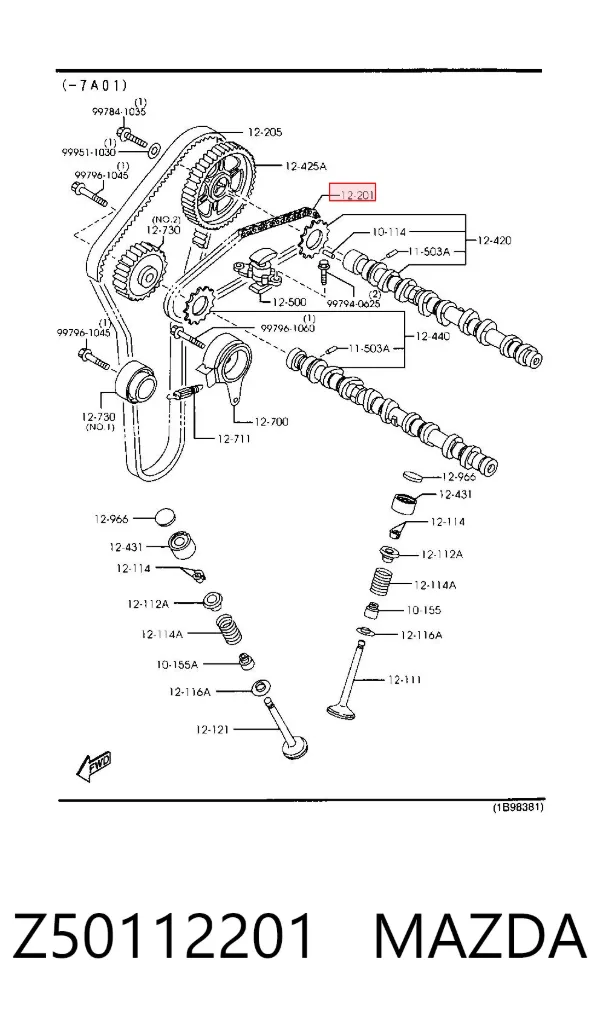 Łańcuch rozrządu Z50112201 Mazda