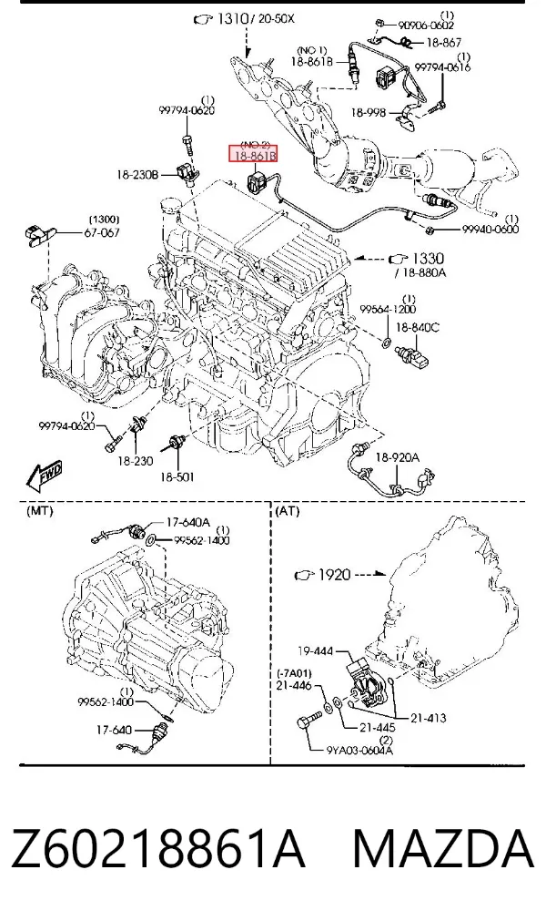 Sonda lambda czujnik tlenu po katalizatorze Z60218861A Mazda
