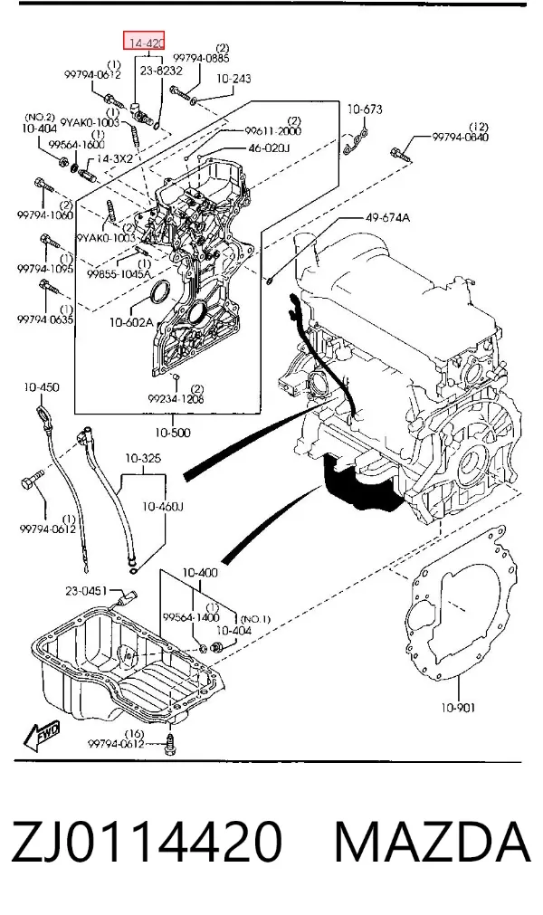Regulator faz rozrządu ZJ0114420 Mazda