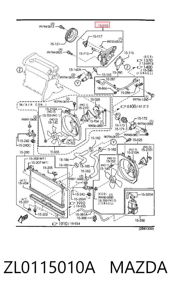 Pompa chłodząca wodna ZL0115010A Mazda