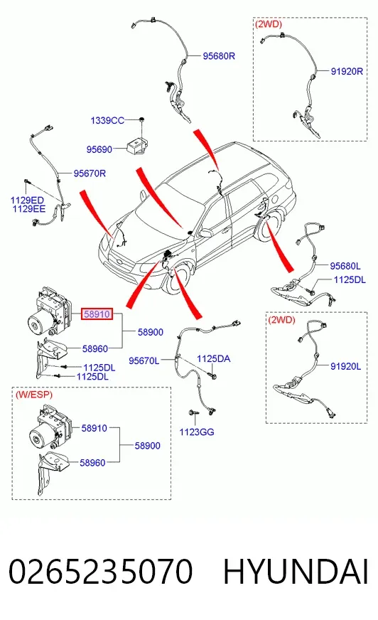 Sterownik ABS  hydrauliczny Hyundai Santa Fe II