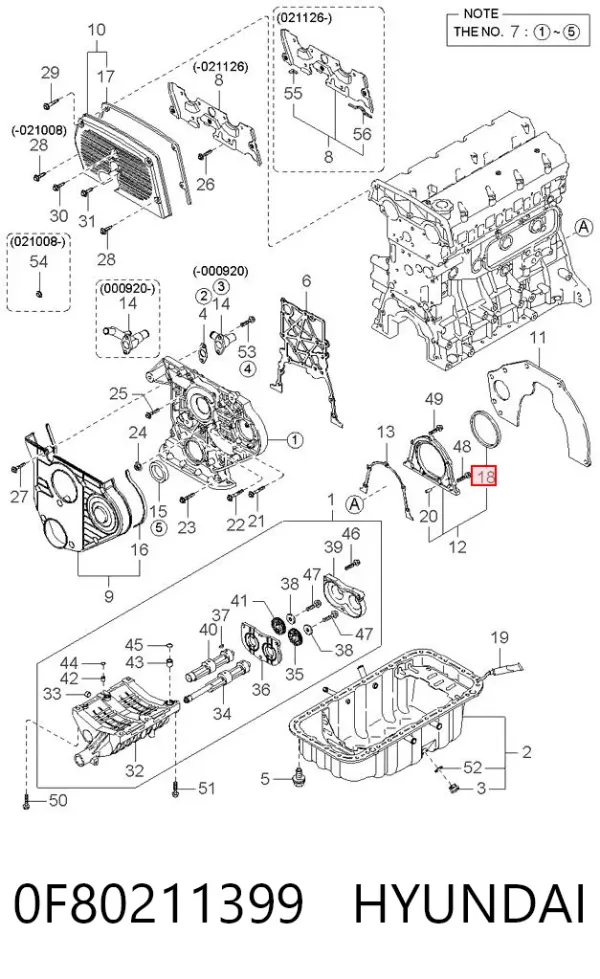 Uszczelniacz wału korbowego silnika tylny 0F80211399 Hyundai/Kia