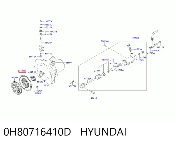 Docisk sprzęgła 0H80716410D Hyundai/Kia