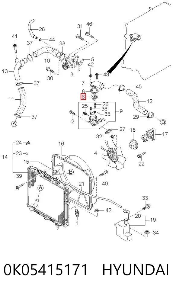 Termostat 0K05415171 Hyundai/Kia