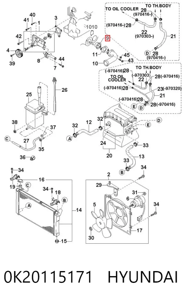 Termostat 0K20115171 Hyundai/Kia