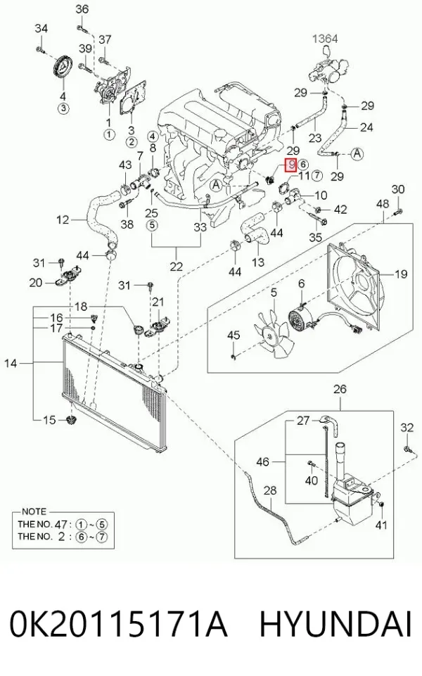 Termostat 0K20115171A Hyundai/Kia