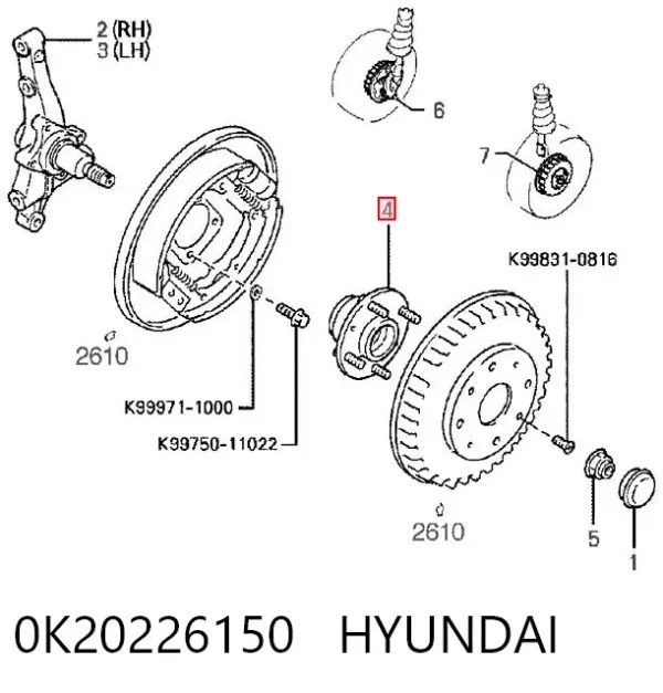 Piasta tylna 0K20226150 Hyundai/Kia