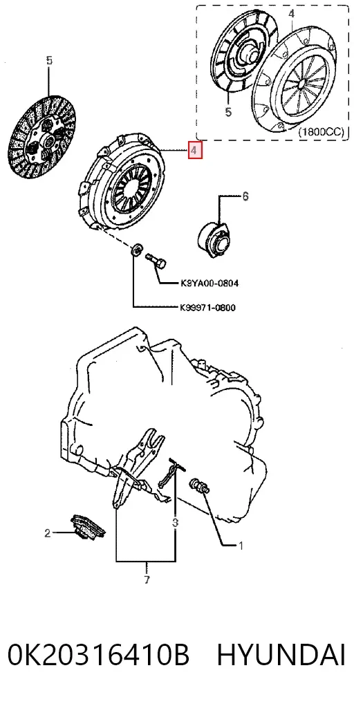 Docisk sprzęgła 0K20316410B Hyundai/Kia