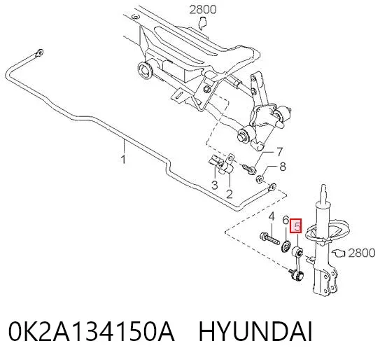 Łącznik stabilizatora tylnego 0K2A134150A Hyundai/Kia