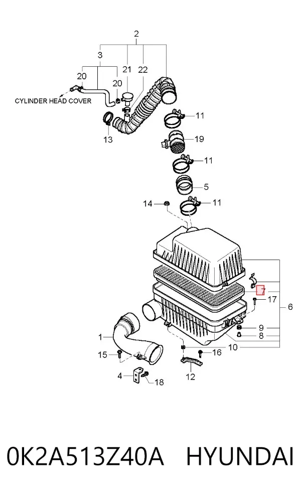 Filtr powietrza 0K2A513Z40A Hyundai/Kia
