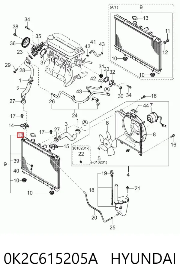 Pokrywa (korek) chłodnicy 0K2C615205A Hyundai/Kia