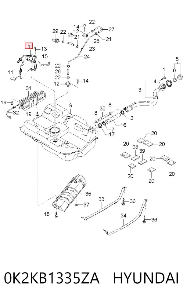 Element-turbina pompy paliwa 0K2KB1335ZA Hyundai/Kia