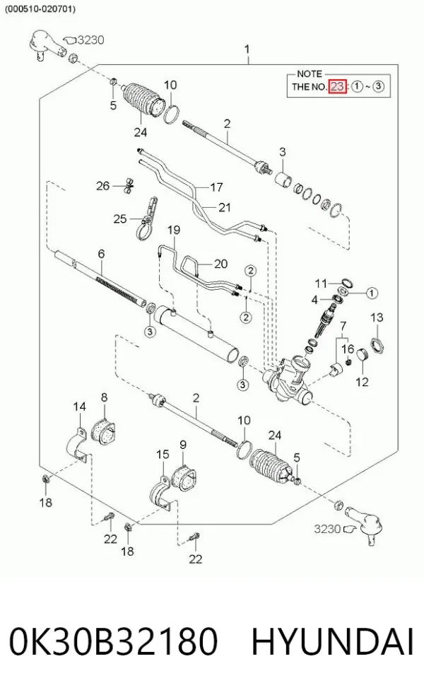 Zestaw naprawczy maglownicy (mechanizmu) (zestaw uszczelniaczy) KIA Rio I