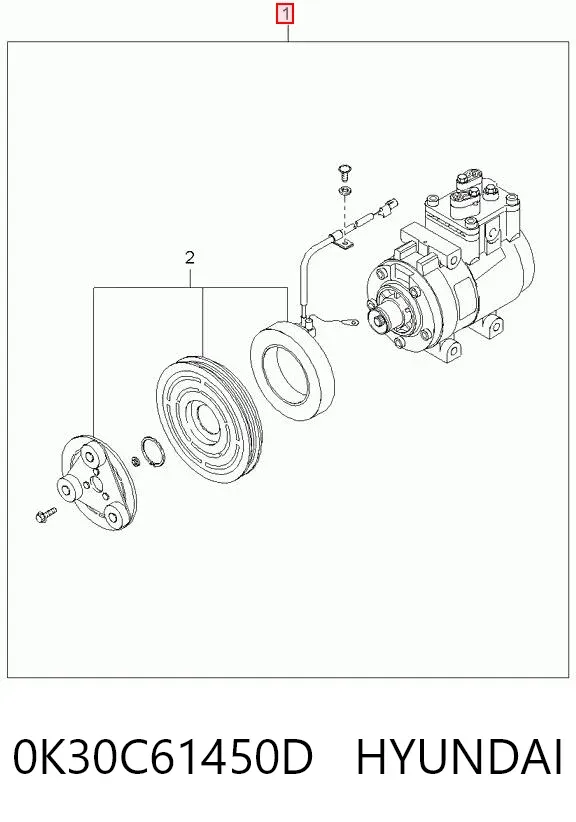 Sprężarka klimatyzacji 0K30C61450D Hyundai/Kia
