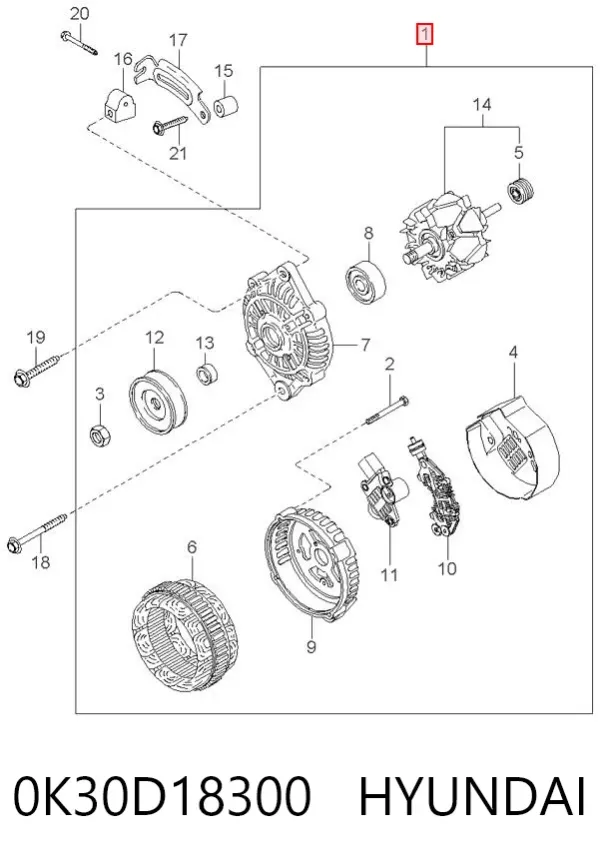 Alternator 0K30D18300 Hyundai/Kia