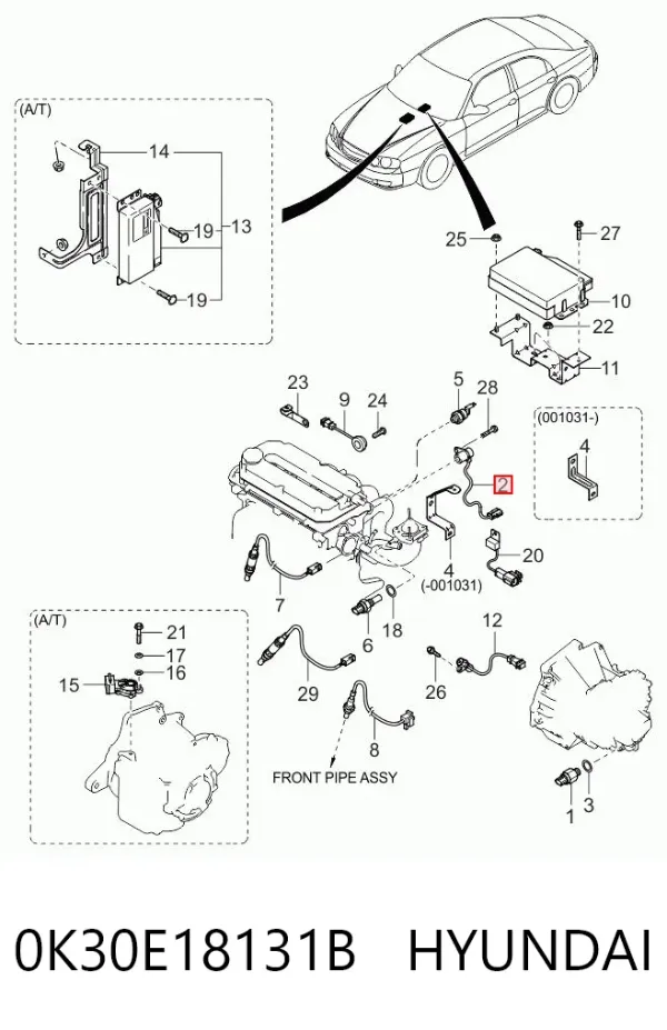 Czujnik położenia wałka rozrządu 0K30E18131B Hyundai/Kia