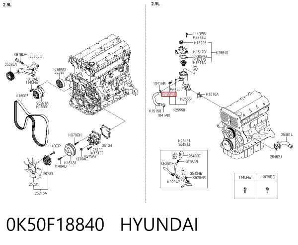 Czujnik temperatury płynu chłodzącego 0K50F18840 Hyundai/Kia