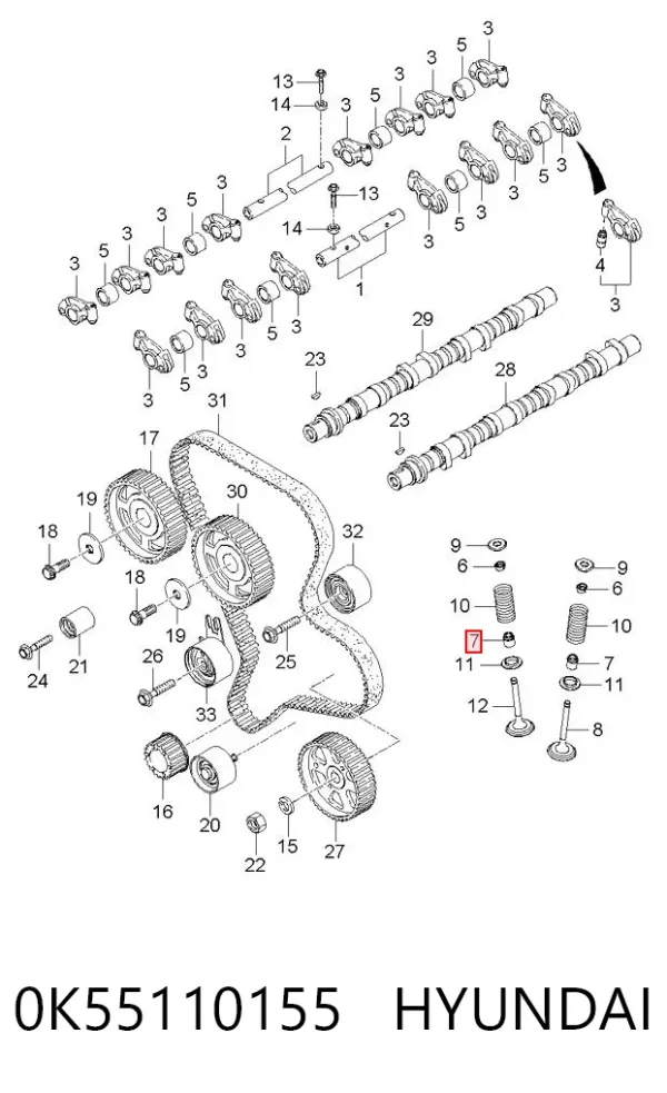 Uszczelniacz zaworu dolotowego/wylotowego KIA Carnival II
