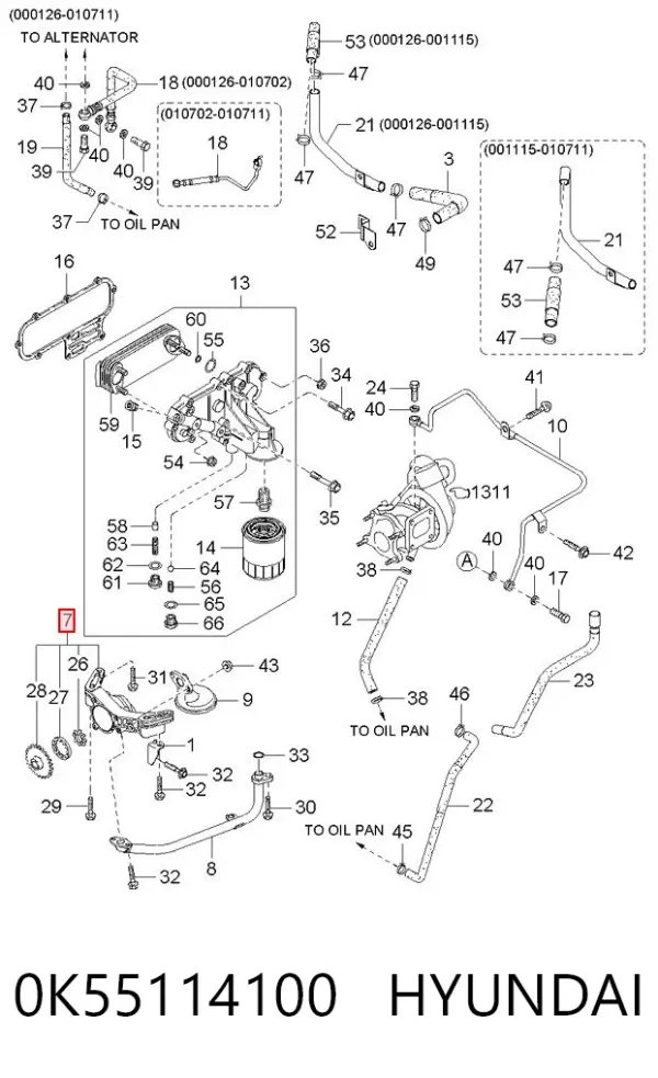 Pompa oleju 0K55114100 Hyundai/Kia