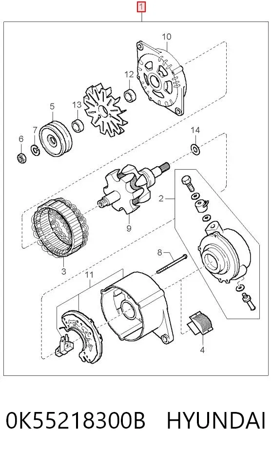 Alternator 0K55218300B Hyundai/Kia