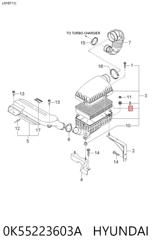Filtr powietrza 0K55223603A Hyundai/Kia