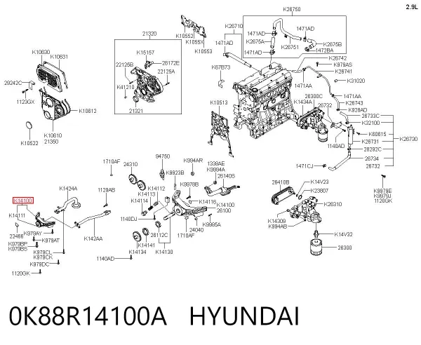 Pompa oleju 0K88R14100A Hyundai/Kia