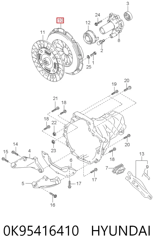 Docisk sprzęgła 0K95416410 Hyundai/Kia