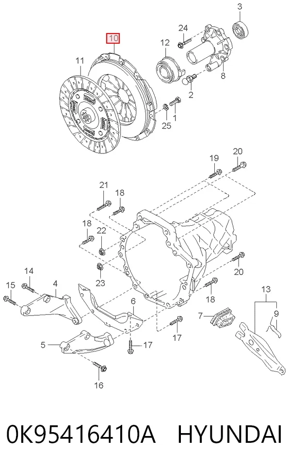 Docisk sprzęgła 0K95416410A Hyundai/Kia