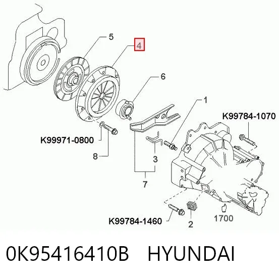 Docisk sprzęgła 0K95416410B Hyundai/Kia