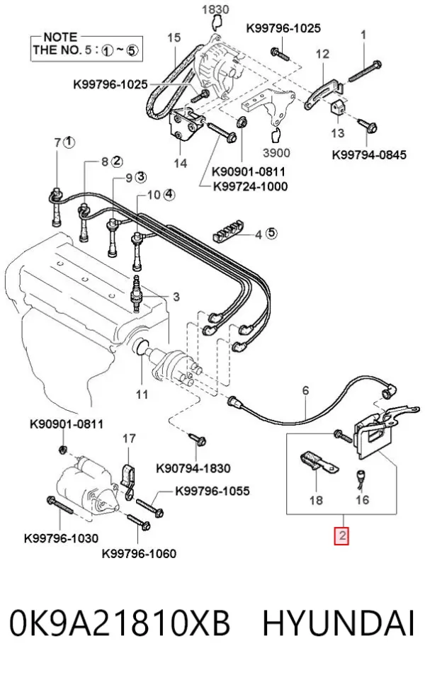 Cewka zapłonowa 0K9A21810XB Hyundai/Kia