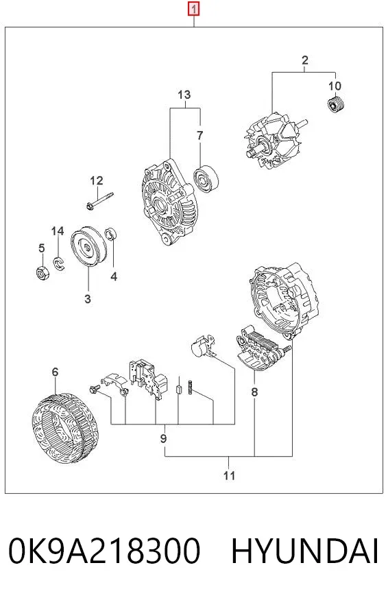 Alternator 0K9A218300 Hyundai/Kia