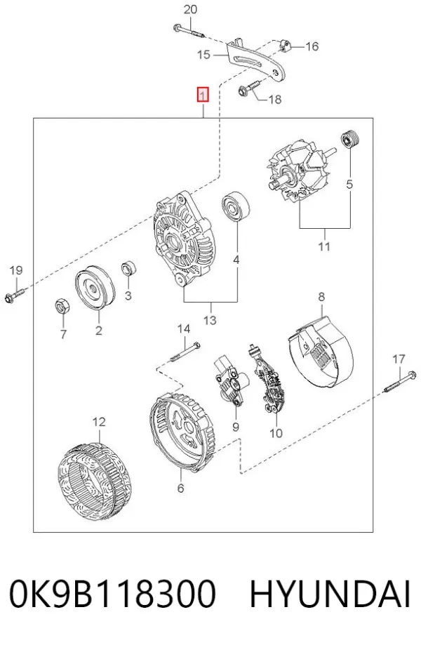 Alternator 0K9B118300 Hyundai/Kia