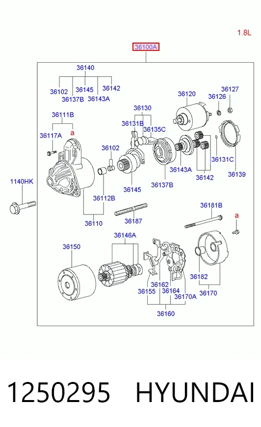Rozrusznik 1250295 Hyundai/Kia