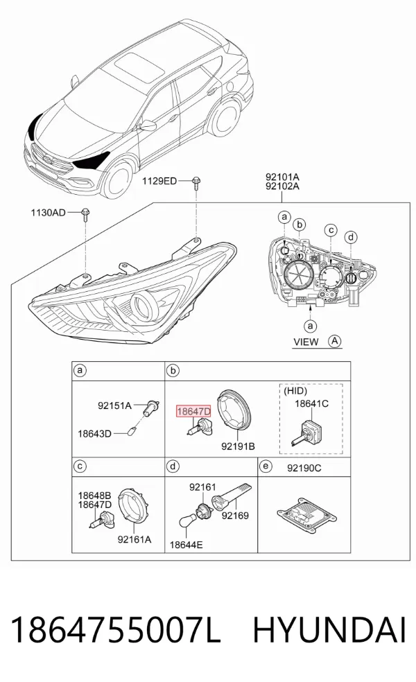 Żarówka halogenowa 1864755007L Hyundai/Kia