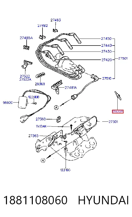 Świeca zapłonowa 1881108060 Hyundai/Kia