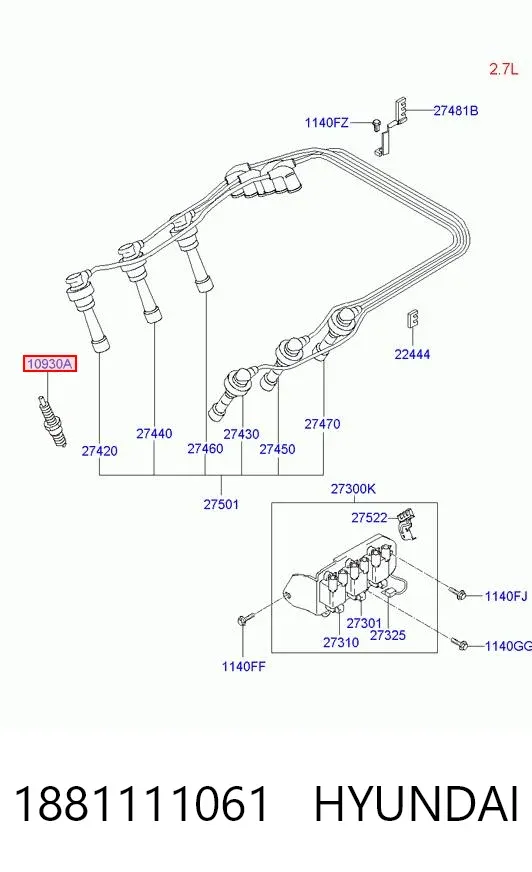 Świeca zapłonowa 1881111061 Hyundai/Kia