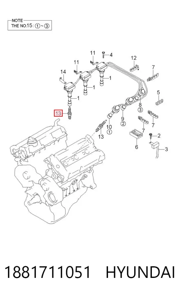 Świeca zapłonowa 1881711051 Hyundai/Kia