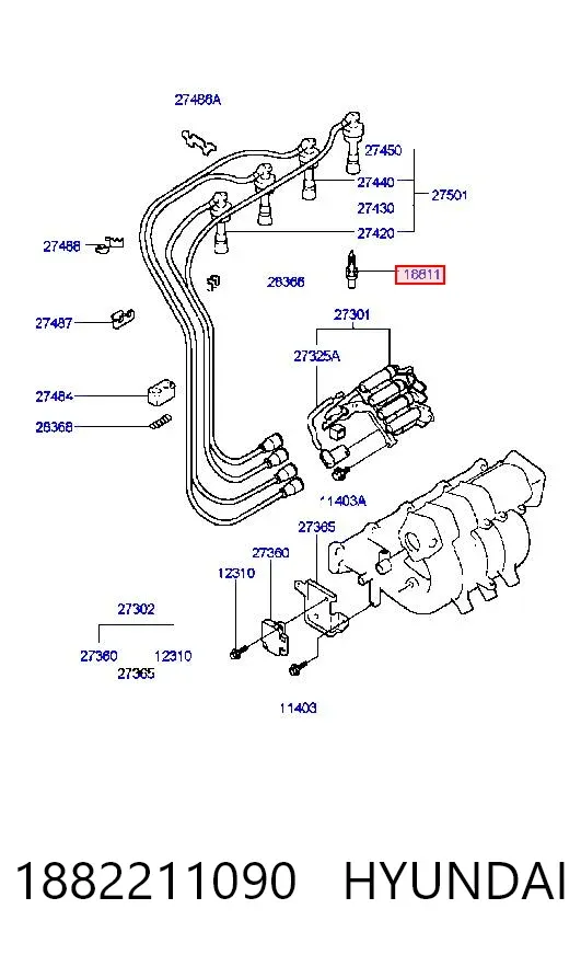 Świeca zapłonowa 1882211090 Hyundai/Kia