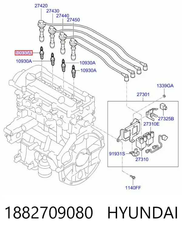 Świeca zapłonowa 1882709080 Hyundai/Kia