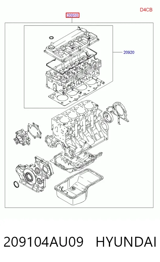 Zestaw uszczelek silnika pełny Hyundai H-1 STAREX Starex