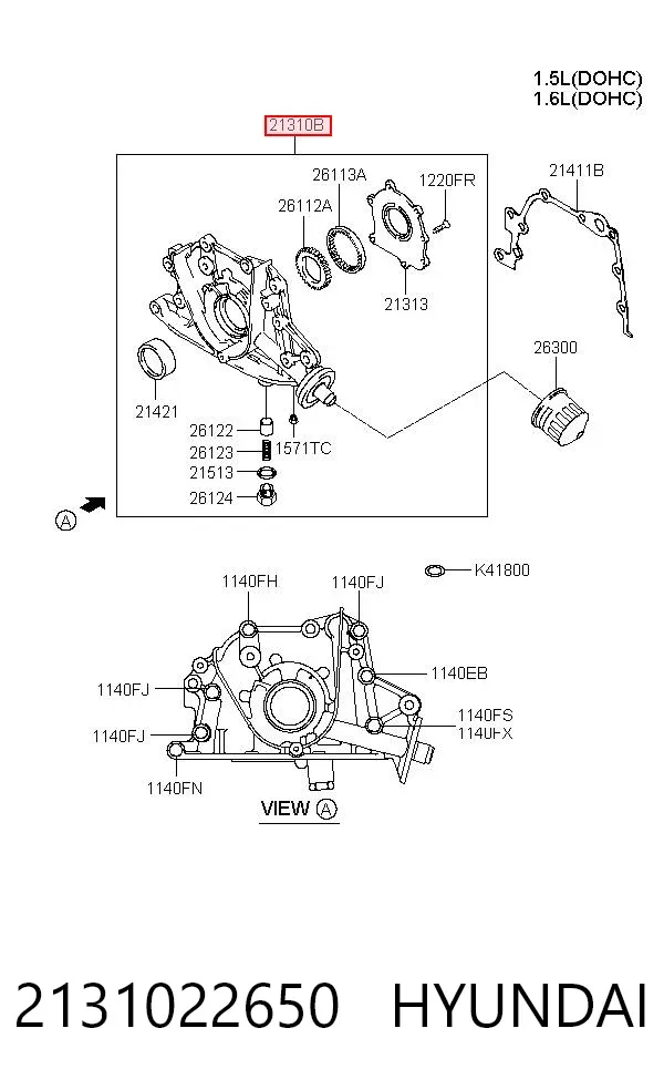 Pompa oleju 2131022650 Hyundai/Kia