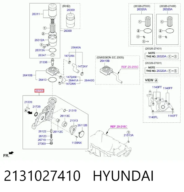 Pompa oleju 2131027410 Hyundai/Kia