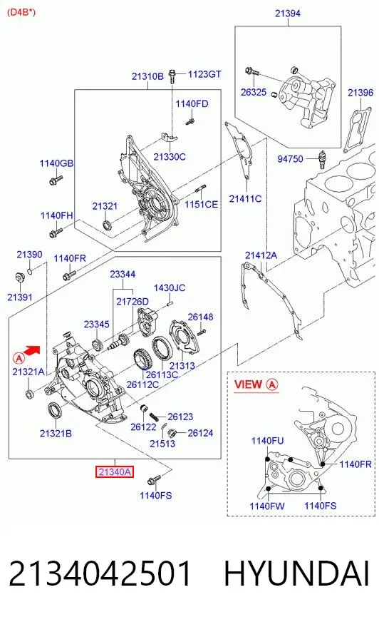 Pompa oleju 2134042501 Hyundai/Kia
