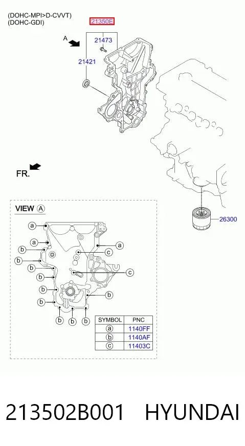 Pompa oleju 213502B001 Hyundai/Kia