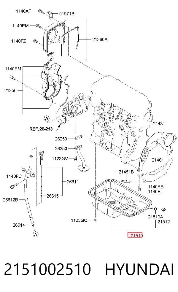 Miska olejowa silnika 2151002510 Hyundai/Kia