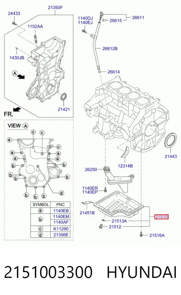 Miska olejowa silnika 2151003300 Hyundai/Kia
