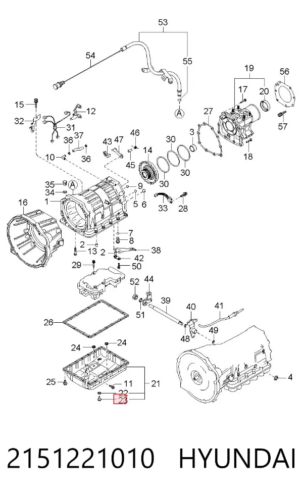 Korek miski olejowej silnika 2151221010 Hyundai/Kia