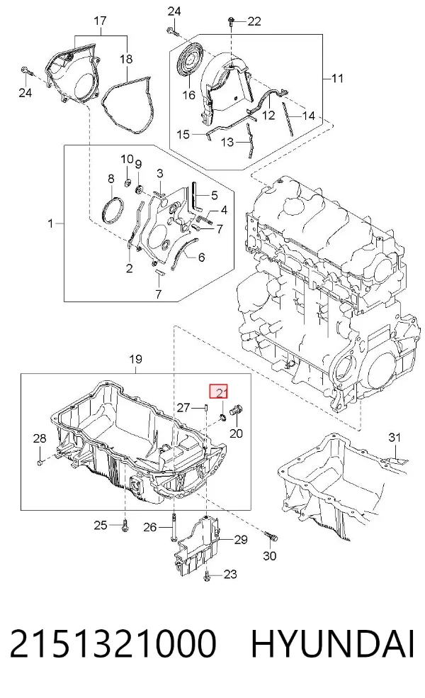 Uszczelka korka miski olejowej 2151321000 Hyundai/Kia