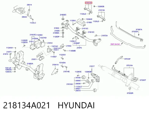 Poduszka (podpora) silnika tylna 218134A021 Hyundai/Kia